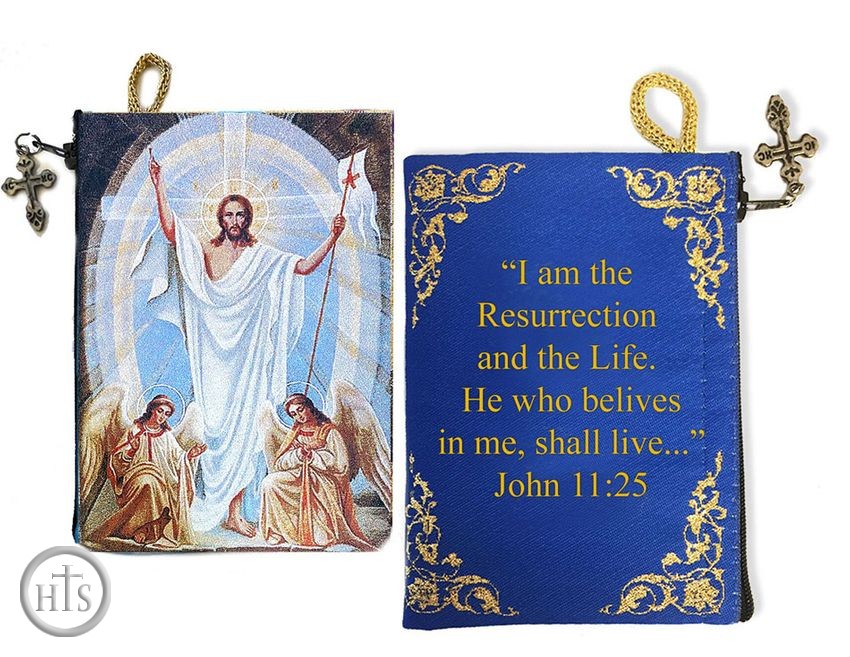 Product Photo - Resurrection of Christ, Rosary Pouch Case  with Bible Verse