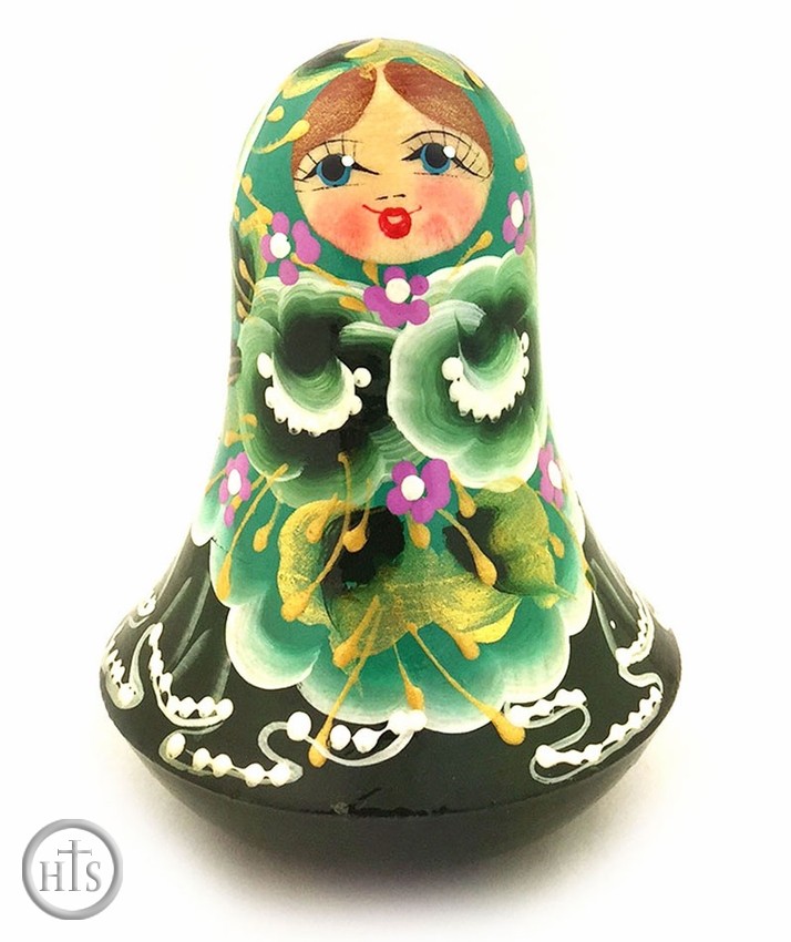 HolyTrinityStore Image - Roly-Poly, Wooden Hand Painted Musical Russian Doll 