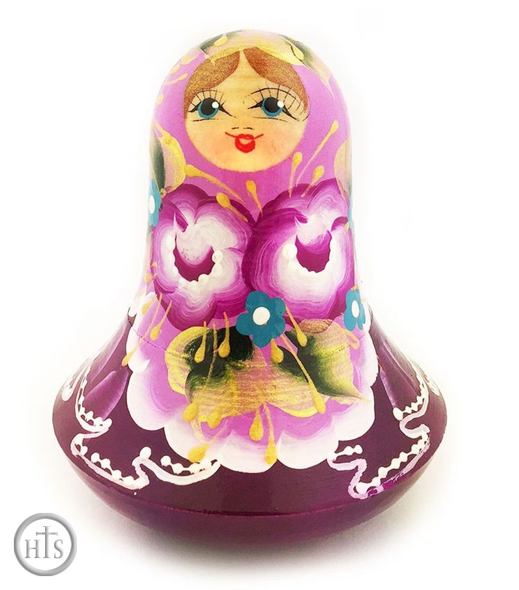 Product Pic - Roly-Poly, Wooden Hand Painted Musical Russian Doll 