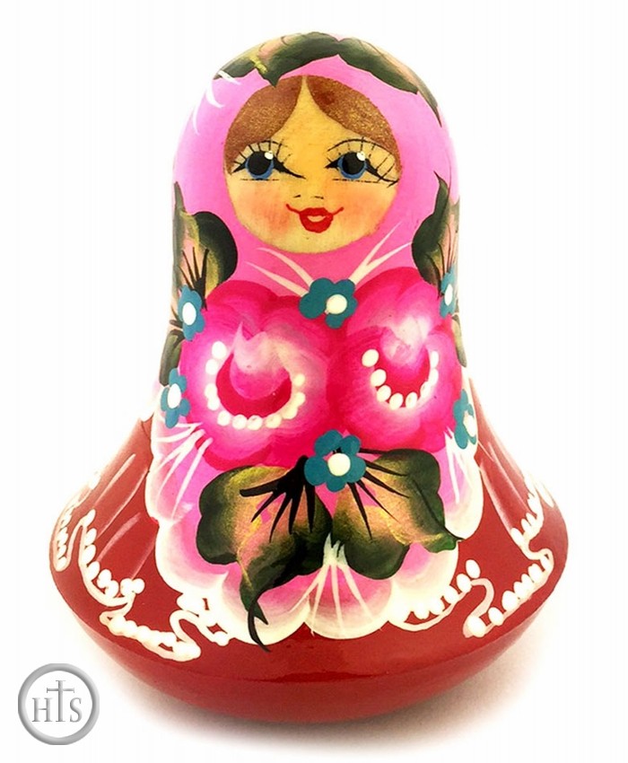 Product Picture - Roly-Poly, Wooden Hand Painted Musical Russian Doll 