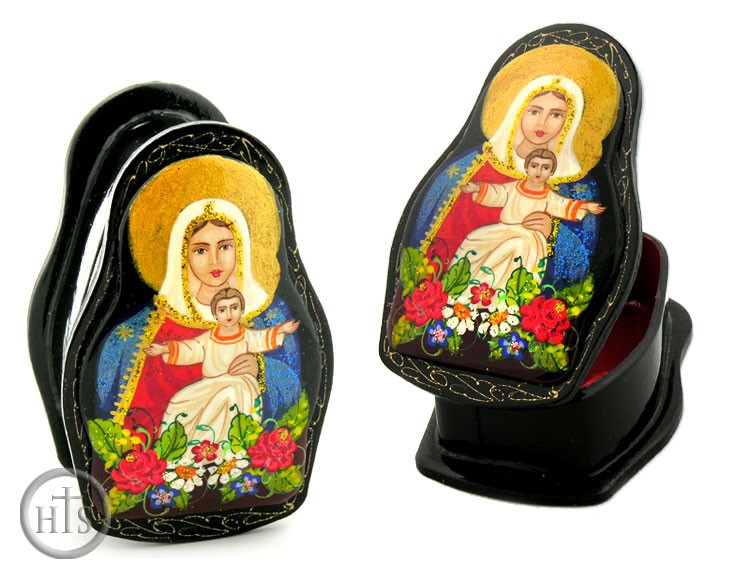 HolyTrinity Pic - Rosary Keepsake Box, Hand Painted