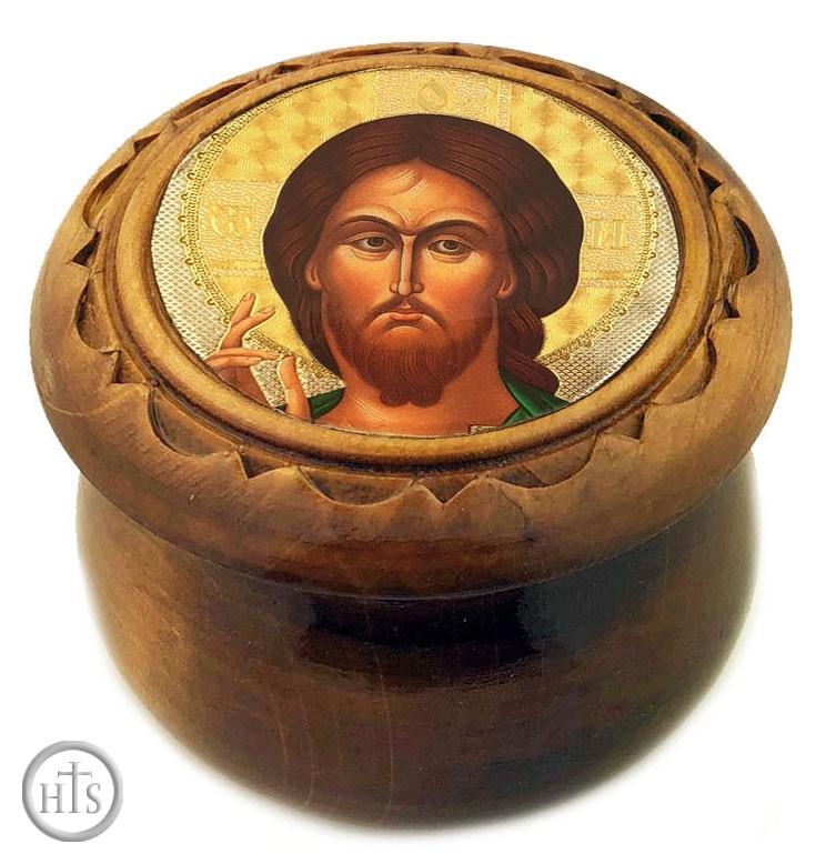 HolyTrinity Pic - Rosary Keepsake Holder Box with Icon of The Christ 