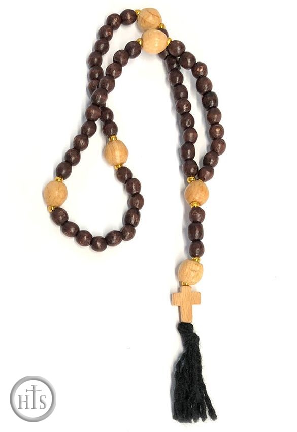 Product Picture - Wooden Prayer Beads Rope, 50 Knots