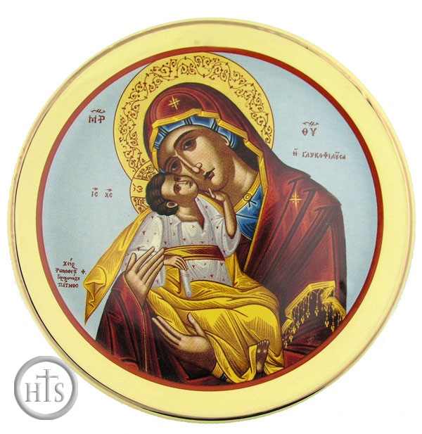 Picture - Virgin of Vladimir, Round Ceramic Icon Plate