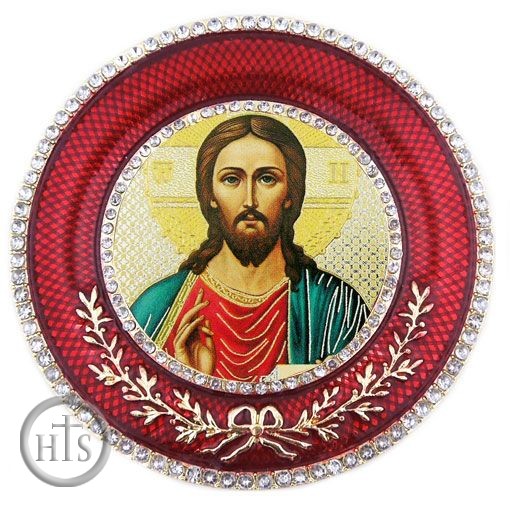 Picture - Christ The Teacher   Icon in Round Style Frame with Stand
