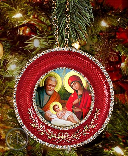 Product Image - Nativity of Christ   Icon in Round Style Frame with Stand