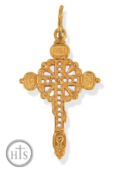 HolyTrinity Pic - Russian Red Gold Orthodox Cross, 1 1/2