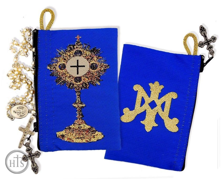 Picture - Blessed Sacrament Monstrance, Tapestry Rosary Pouch Case