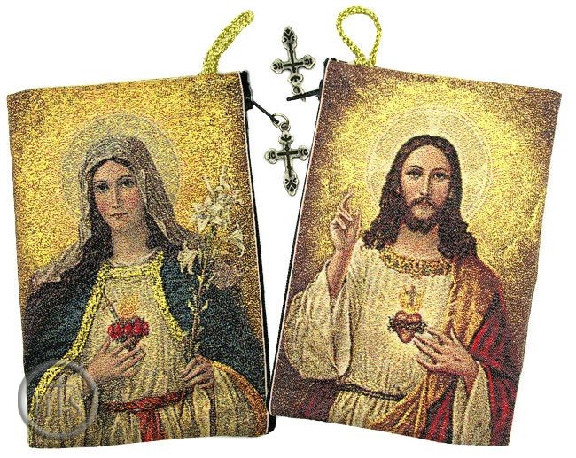 HolyTrinityStore Image - Sacred Heart & Immaculate, Rosary Icon Pouch