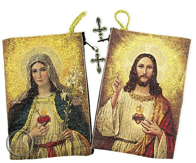 Photo - Sacred Hearts of Jesus and Virgin Mary, Rosary Icon Pouch Case