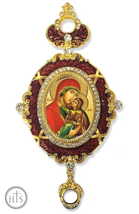 HolyTrinityStore Photo - St. Anna and Virgin Mary, Enameled Jeweled Icon Ornament