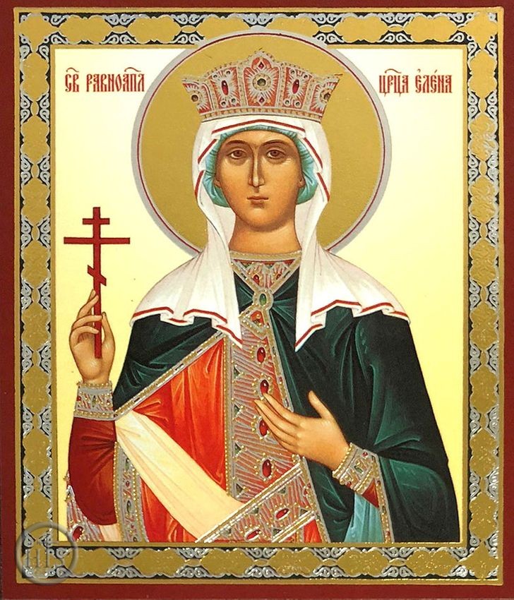 Pic - Saint Helen (Elena),  Gold / Silver Foiled Mini Icon
