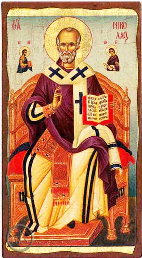 Photo - Saint Nicholas, Greek Serigraph Panel Icon
