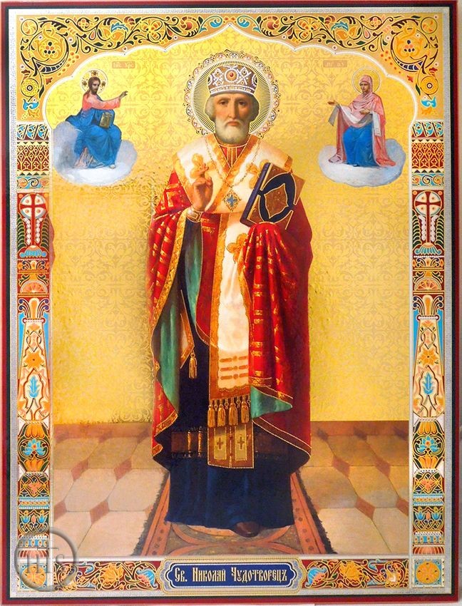 Image - St. Nicholas the Wonderworker, Orthodox Gold & Silver Foiled Icon 
