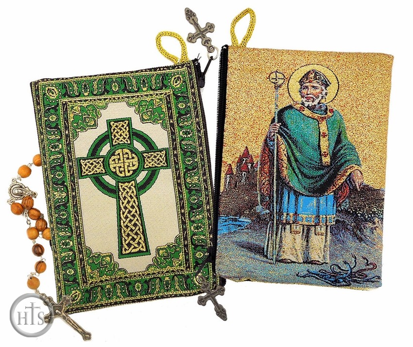 Product Pic - Saint Patrick & Irish Cross,  Rosary Pouch Case