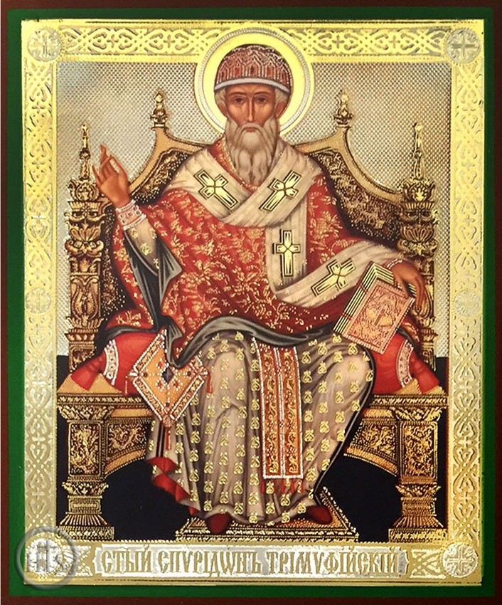 Product Pic - Saint Spiridon, Orthodox Christian Icon, Gold Foil
