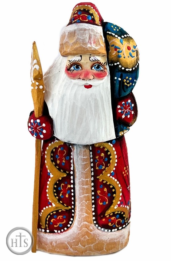 HolyTrinityStore Photo - Wooden Santa Claus (Father Frost), Hand Carved
