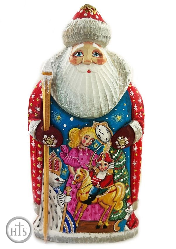 Picture - Santa (Father Frost) w/The Nutcracker Scene, Wood Carved 