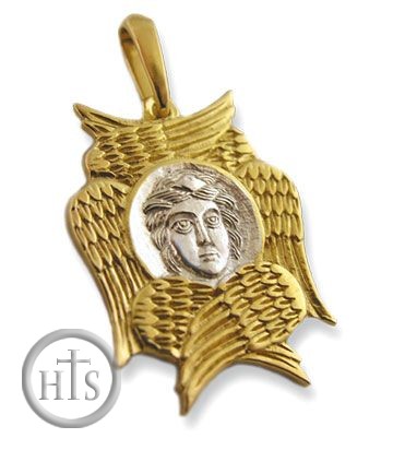 Photo - Seraphim Angel with Six Wings, Gold Plated Pendant