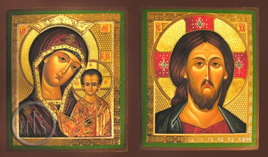 Photo - Christ and  Virgin of Kazan, Traveling Icon Set of  Orthodox Icons