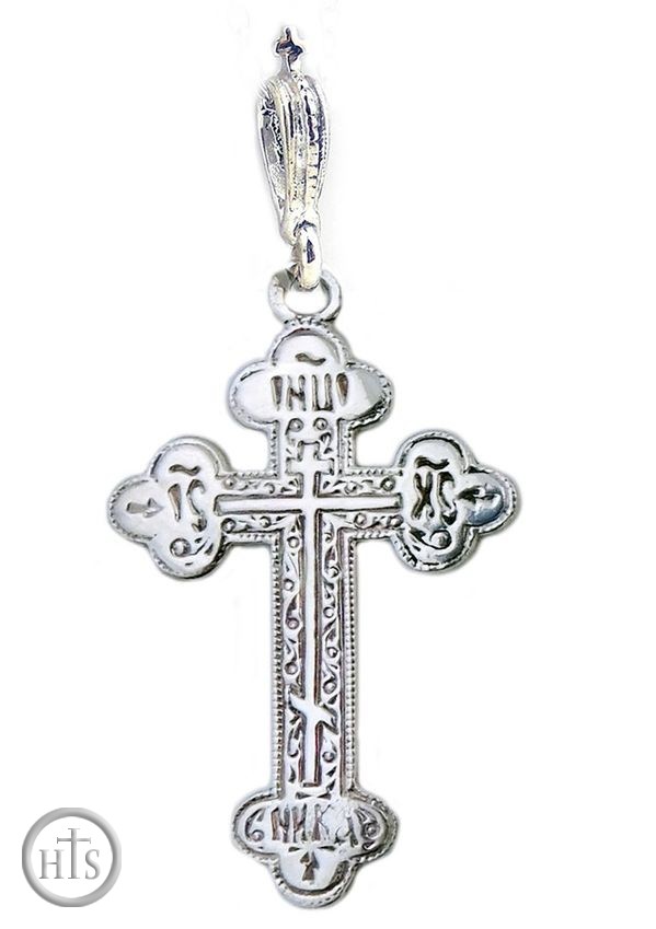 Picture - Sterling Silver, Three Barred Orthodox Cross 