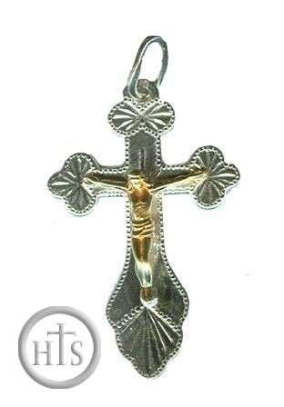 Image - Pure Sterling Silver Cross with Gilt
