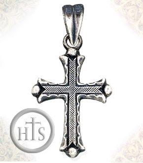 Picture - Sterling Silver Cross with Antiqued Finish, 1 1/16