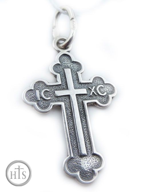 Product Photo - Traditional Orthodox Reversible Cross, Small, Silver 925
