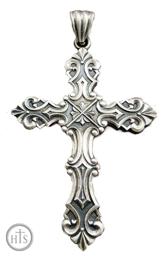 Photo - Sterling Silver Orthodox Cross with Antiqued Finish, Large