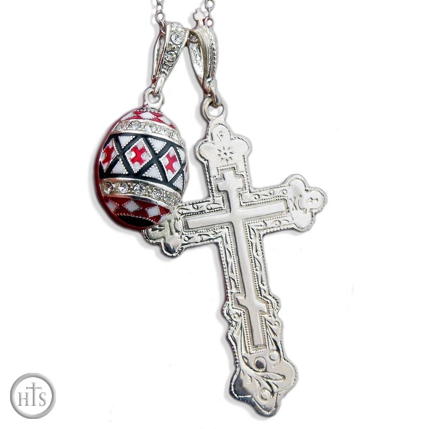 Product Image - Set of Sterling Silver Cross, Silver  Egg Pendant and Silver Chain