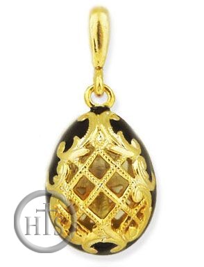 Product Picture - Egg Pendant, Sterling Silver, 18KT Gold Gilded