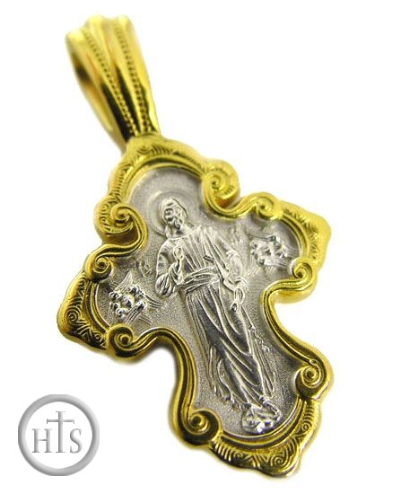 Image - The Christ & St Alexander Nevsky, Reversible Sterling Silver, Gold Plated Cross