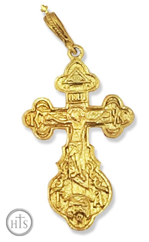 HolyTrinityStore Photo - Sterling Silver, Gold Plated Cross with Crucifix