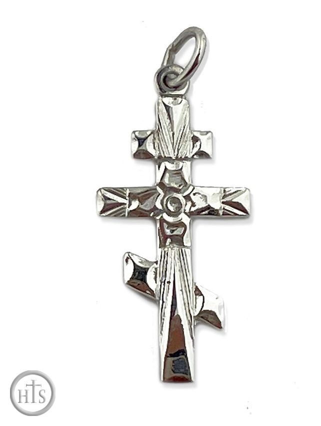 HolyTrinityStore Photo - Three Barred Sterling Silver 925 Orthodox Cross, Small