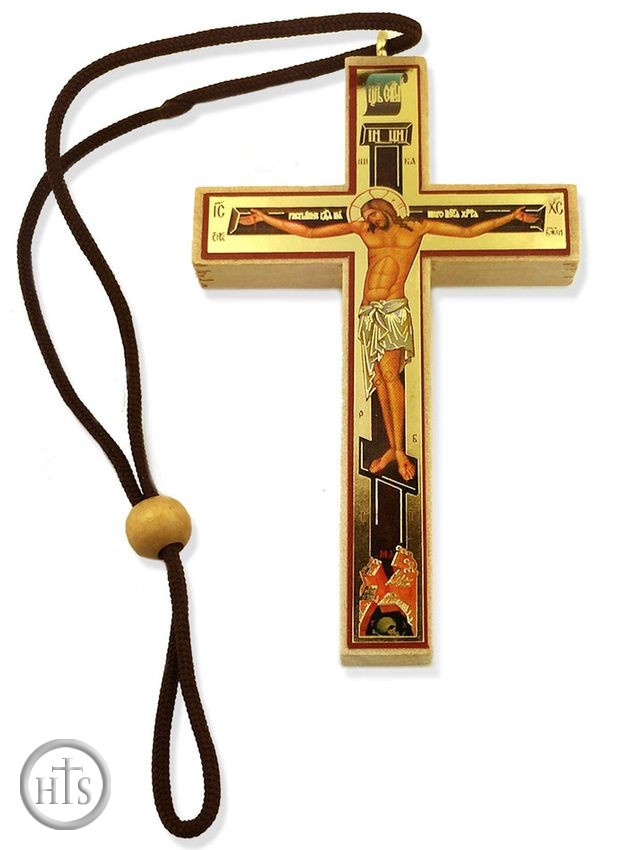 Product Image - Small Decoupage Wooden Cross on Rope