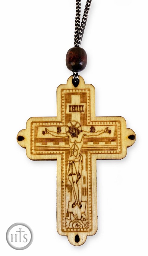 Product Pic - Wooden Cross on Rope with Crucifix
