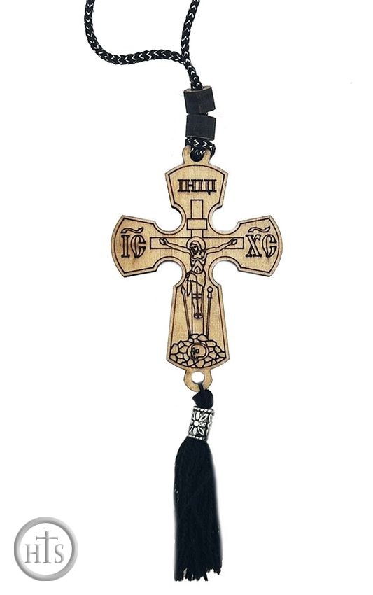 Product Photo - Wooden Cross on Rope with Crucifixion