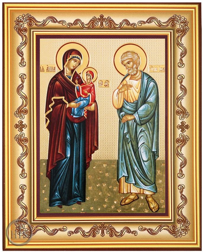 Pic - Saints Joachim and Anne, Orthodox Icon in Frame 