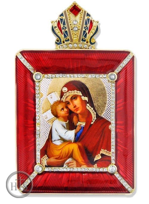 Product Photo - Madonna and Child Icon in Square Style Frame with Stand