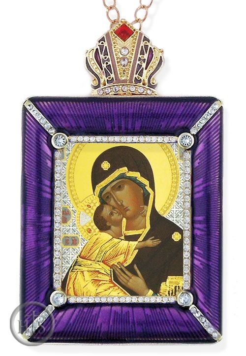 HolyTrinity Pic - Virgin Mary Donskaya Icon in Square Style Frame with Stand