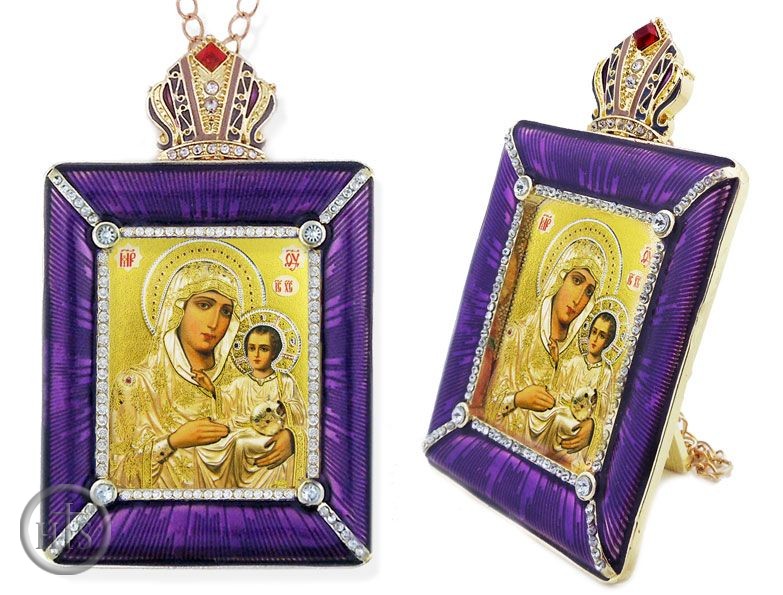 HolyTrinity Pic - Virgin of Jerusalem Icon in Square Style Frame with Stand