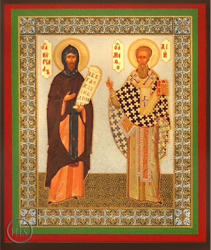 HolyTrinityStore Photo - Saints Cyril and  Methodius, Orthodox Mini Icon