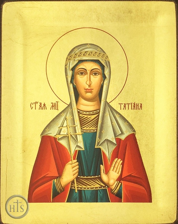 Image - St. Martyr Tatiana of Rome, Serigraph Orthodox Icon with Stand