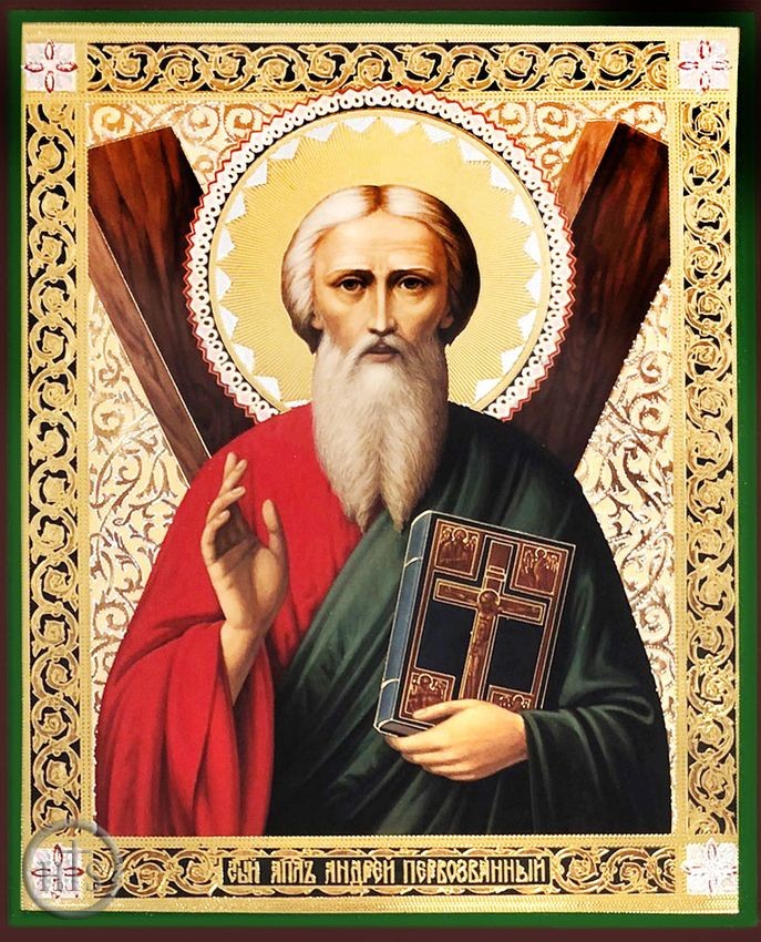 Product Pic - St. Andrew, Orthodox Christian Gold Foil Icon 