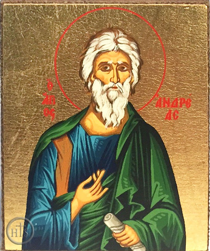 Product Image - Saint Andrew, Serigraph Mini Icon,  Bronze Leaf