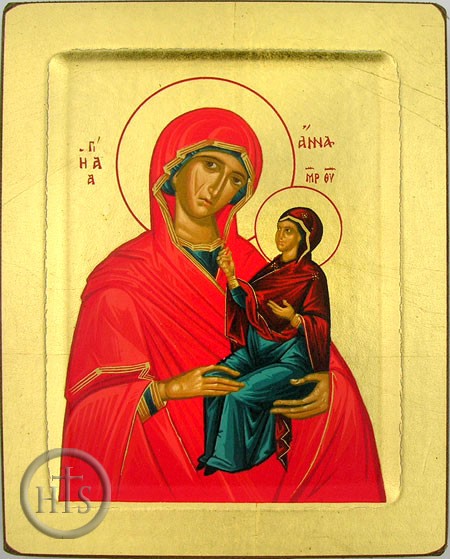 HolyTrinityStore Picture - St. Anna and Virgin Mary, Orthodox Serigraph Icon, Medium