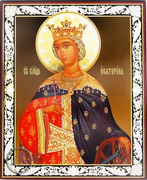 HolyTrinityStore Image - St. Martyr Ekaterina, Gold / Silver Foil  Icon