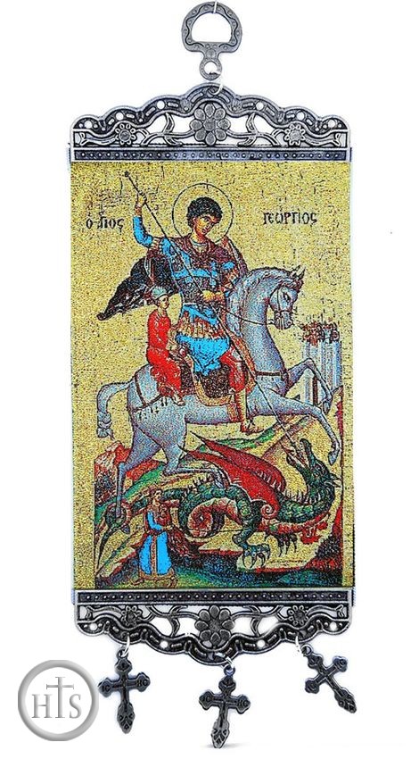 HolyTrinityStore Picture - Saint George, Tapestry Icon Banner, ~10