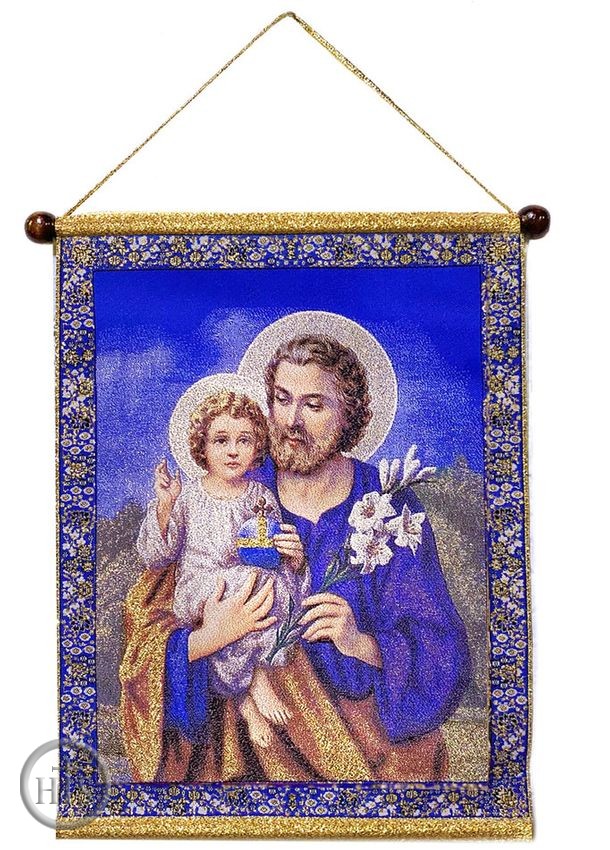 HolyTrinityStore Picture - Saint Joseph, Hanging Tapestry Icon Banner