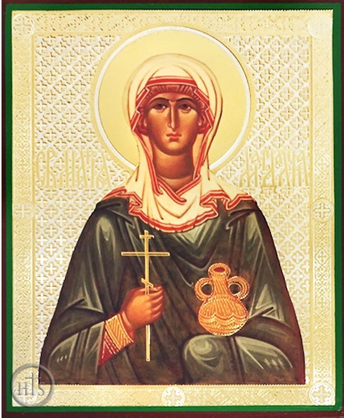 Product Picture - St. Mary Magdalene, Orthodox Christian Gold & Silver Foiled Icon